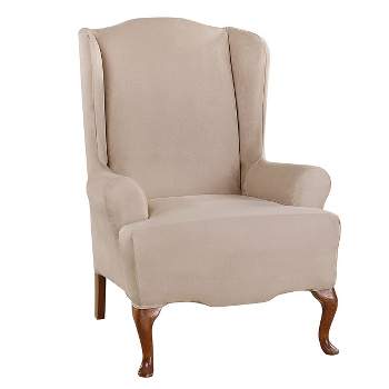 Ultimate Stretch Suede Wing Chair Slipcover - Sure Fit