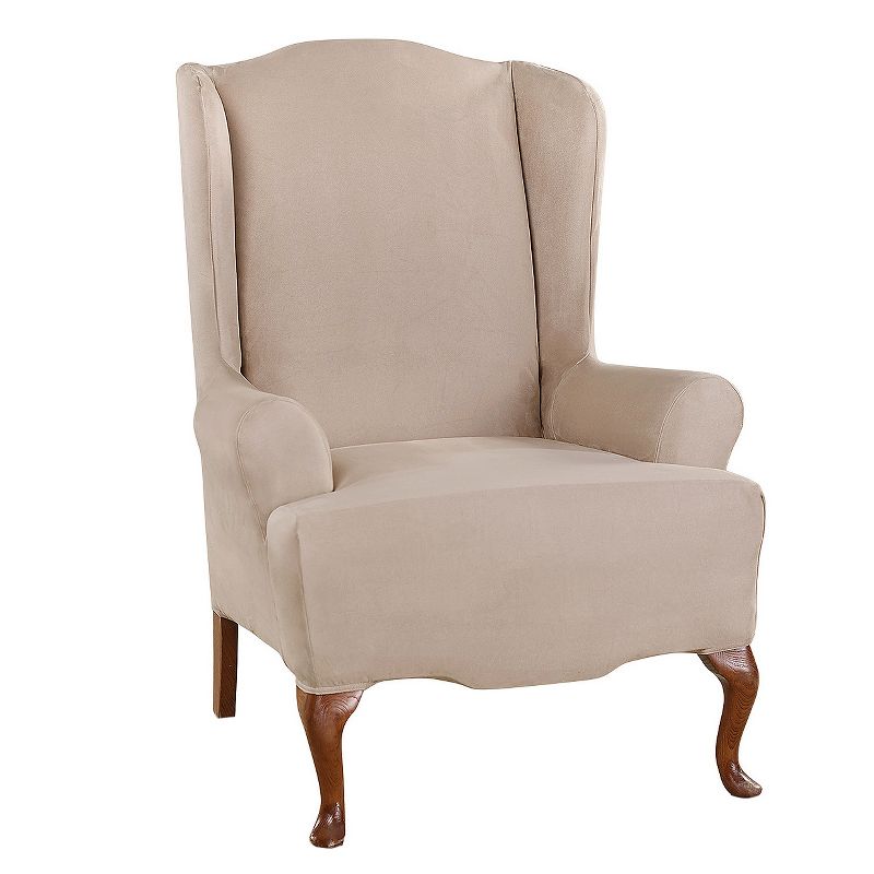 Ultimate Stretch Suede Wing Chair Slipcover - Sure Fit, 1 of 5