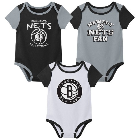 NBA Brooklyn Nets Infant Boys' 3pk Bodysuit Set - 0-3M