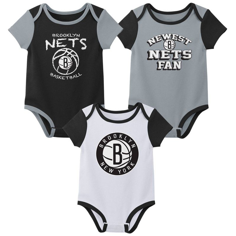 NBA Brooklyn Nets Infant Boys&#39; 3pk Bodysuit Set, 1 of 5