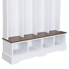 Kumasinova Farmhouse 59" Hall Tree with 8 Hooks,Practical Wooden Coat Rack with Entryway Bench,3-in-1 Clothing Rack with Shelves for Mudroom - 4 of 4