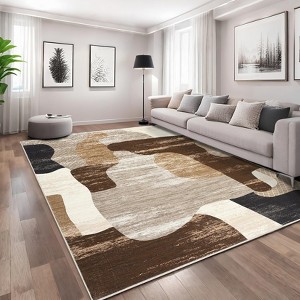 Modern Abstract Area Rug - Non-Slip Washable Indoor Carpet for Living Room, Bedroom & More - 1 of 4