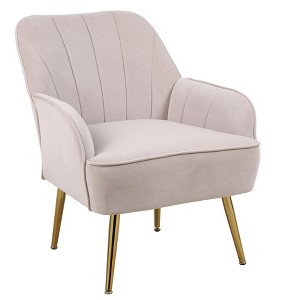 NicBex Teddy Fabric Accent Chair Comfy Armchair with Adjustable Metal Legs Lazy Single Chair for Living Room,Bedroom - 1 of 4