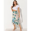INSPIRE CHIC Women's Chiffon Elastic Waist Ruffle Tiered Flowy Midi Floral Printed Skirts - 2 of 4
