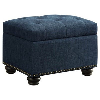 5th Avenue Storage Ottoman Blue Fabric - Breighton Home