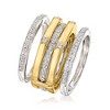 Ross-Simons Set Of 4 0.15 ct. t.w. Diamond Stackable Rings in 2-Tone Sterling Silver - 3 of 4