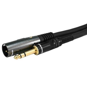 Monoprice XLR Male to 1/4in TRS Male Cable - 6 Feet, 16AWG, Gold Plated, High Fidelity and Eliminate Noise in the Recording Studio and on the Stage - 1 of 4