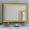 LNC  Bathroom Mirrors 28-in W x 36-in H Rectangular Matte Black and Goldleaf  Framed Luxury LED Wall Mirror - 2 of 4