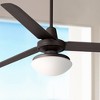 60" Casa Vieja Modern Outdoor 3 Blade Ceiling Fan with LED Light Remote Oil Rubbed Bronze Damp Rated Patio Exterior House Porch - 2 of 4