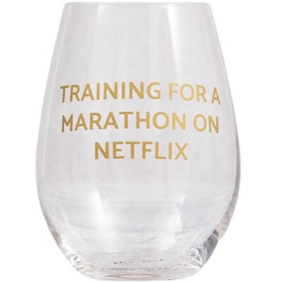 Marathon Training Netflix Wine Glass 18 oz