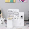 Qaba Play Kitchen, Corner Kids Kitchen Playset w/ Chalkboard, Range Hood, Ice Maker, Stove, Refrigerator Microwave, Sound & Lights - 2 of 4