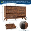 6 Drawer Dresser, 57" Wide Vintage Chest of Drawers with Bevel Design, Modern Dresser TV Stand for Bedroom, Living Room, Entryway and Closet - 2 of 4