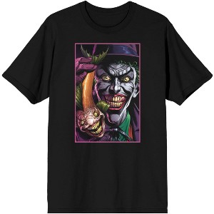 Men's Black Batman T-shirt, Laughing Joker - 1 of 1