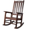 Patio Wooden Oversized Rocking Chair,Chaise Rocking Chair With Wide Seat And Tall Backrest,Indoor And Outdoor Rocking Chair -Maison Boucle - 2 of 4