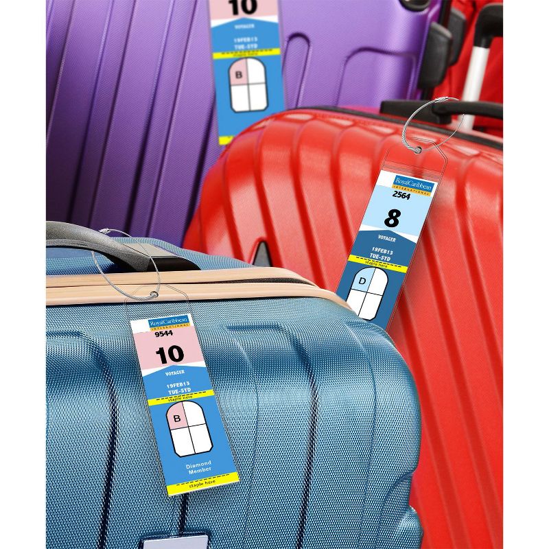GreatShield Cruise Luggage Tag Holder w/ Zip Seal & Steel Loops for Royal Caribbean & Celebrity - Clear - 8 Pack, 2 of 7