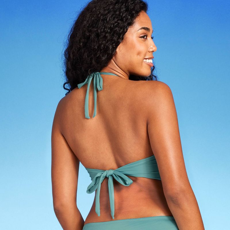 Women's Triangle Bralette Faux Wrap Halter Bikini Top - Shade & Shore™, 6 of 13