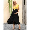 Maternity Dress High Waist Maternity Patchwork Long Skirt - 3 of 4