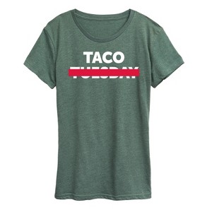Women's - Instant Message - Taco Tuesday Crossed Out Short Sleeve Graphic T-Shirt - 1 of 4