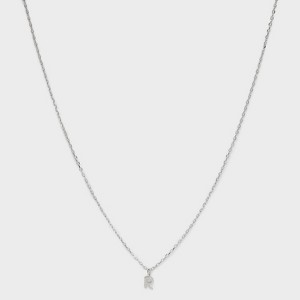 Sterling Silver Small Polished Initial Pendant Necklace - A New Day™ Silver - 1 of 4