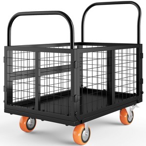 6-in-1 Foldable Platform Truck Cart,1800lbs Heavy Duty Push Cart Dolly Capacity Flatbed Hand Truck Dolly Cart Multipurpose - 1 of 4