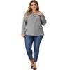 Agnes Orinda Women's Plus Size Long Sleeved Loose Casual Tunic Blouses - 3 of 4