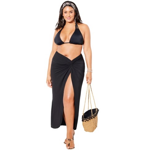 Swim 365 Women's Plus Size Taslon® Cover Up Capri Pant, 22/24 - Black :  Target