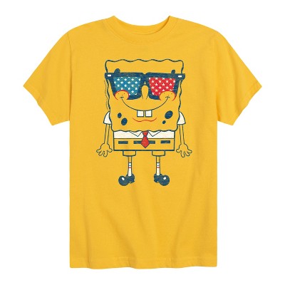 Boys' - SpongeBob SquarePants - Flag Fill Sunglasses Short Sleeve Graphic T-Shirt