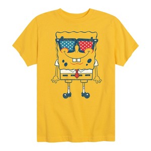 Boys' - SpongeBob SquarePants - Flag Fill Sunglasses Short Sleeve Graphic T-Shirt - 1 of 4