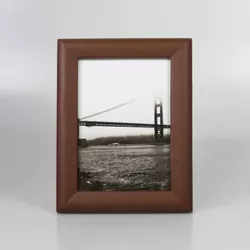 5" x 7" FauxLeather Rounded Tabletop Frame Cognac - Project 62™