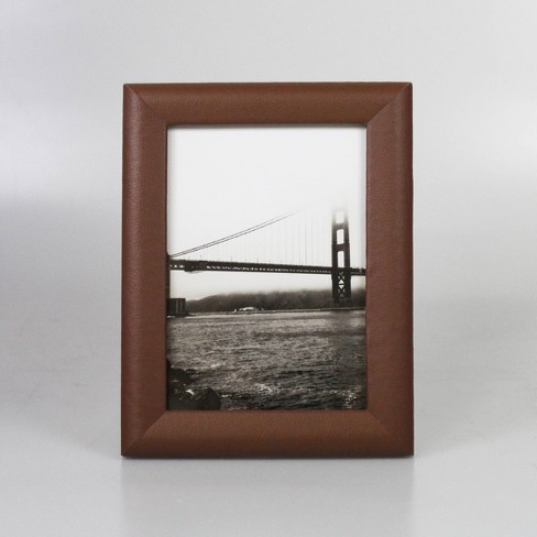 5" x 7" FauxLeather Rounded Tabletop Frame Cognac - Project 62™ - image 1 of 4