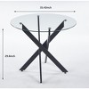 Cross Leg Modern Dining Table, with Round or Square Table Top, Pedestal Dining Table, End Table Leisure Coffee Table - 2 of 4
