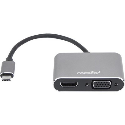 USB-C to HDMI & VGA Female HDMI 4K VGA 1080P Aluminum Adapter