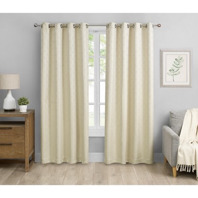 Versailles Faux Silk Room Darkening Single Window Curtain Panel - 52 x  108 - Gold - Elrene Home Fashions