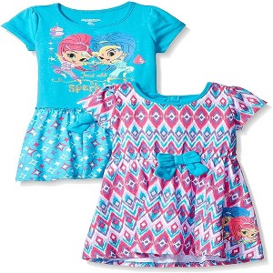 Nickelodeon Girl's 2-Pack Shimmer and Shine Casual Dresses, Blue, Size 2T - 1 of 2