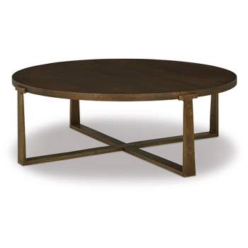 Balintmore Round Coffee Table Metallic Brown/Beige - Signature Design by Ashley
