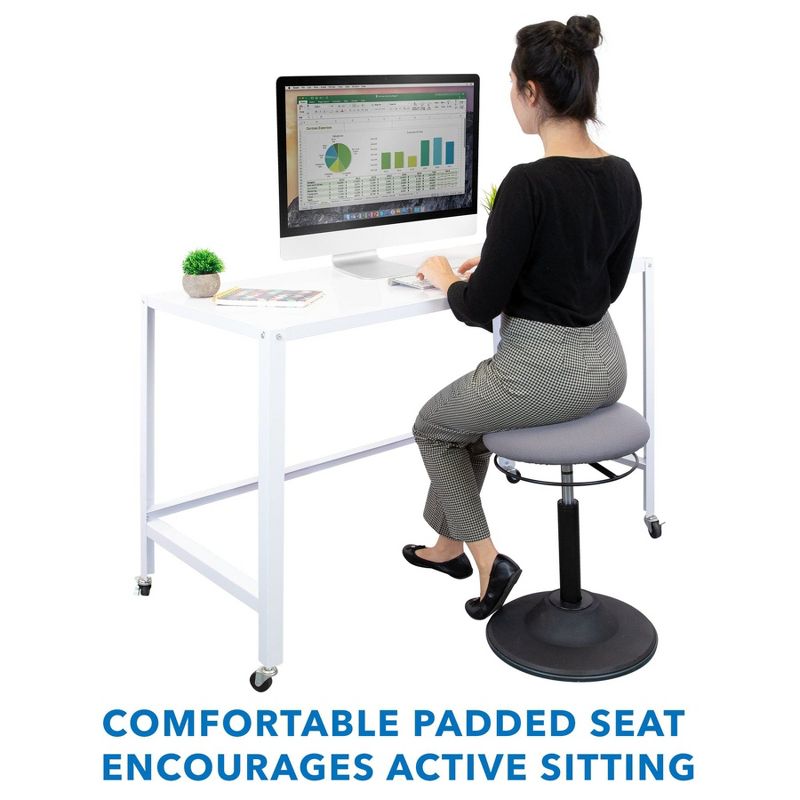 Mount-It! Height Adjustable Standing Desk Stool with Padded Seat & Non-Slip Rubber Base, 2 of 9