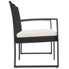 vidaXL 2-Seater Patio Bench with Cushions Black PP Rattan - 4 of 4