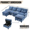 MOONMISS 106" U Shape 4 Seat Chenille U-Shaped Sleeper Sofa with Chaise Lounge, Ottoman & Pillows for Living Room - 4 of 4