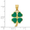 Black Bow Jewelry 14k Yellow Gold & Green Enameled Four Leaf Clover Pendant, 14mm - 4 of 4