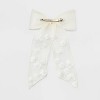 Large Ribbon Bow Hair Clip with Flowers - White: Polyester Hair Accessory for All Ages - 2 of 3