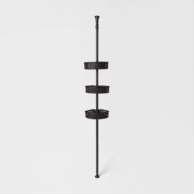 Steel Corner Tension Pole Caddy Matte Black - Room Essentials™ : Target