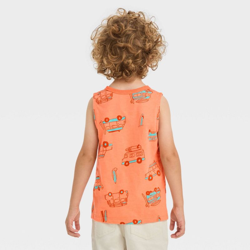 Toddler Boys' Van Tank Top - Cat & Jack™ Melon Orange, 3 of 5