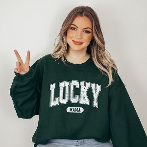 Simply Sage Market Women's Graphic Sweatshirt Lucky Mama Distressed - 1 of 4