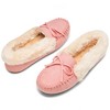 Alpine Swiss Leah Womens Shearling Moccasin Slippers Faux Fur Slip On House Shoes - 4 of 4