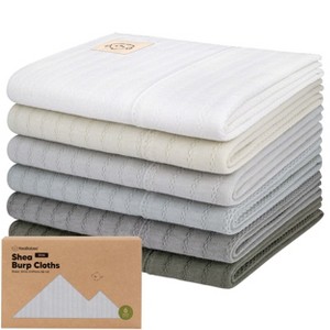 6pk Shea Baby Burp Cloths, Organic Cotton Burping Cloths for Babies, Boys, Girls, Soft & Absorbent Spit Up Rag - 1 of 4