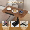 Height Adjustable Overbed Bedside Table with Wheels, Split Top Tilt Bedside Table, Mobile Laptop Computer Standing Desk Cart with Tray - 4 of 4