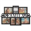 Family Collage Picture Frame - Wall Hanging with 7 Puzzle-Style Openings - Displays Three 4x6 and Four 5x7 Photos of Memories by Lavish Home (Black) - 2 of 4