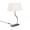 Infibrite 25" Ang Brass Table Lamp with Textured Shade: Torchiere, Linen, ETL Listed, 5-Year Warranty - 2 of 4