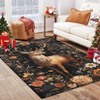 Area Rugs: Washable Non-Slip Vintage Sika Deer Floral Carpet, Soft Low Pile Foldable Stain Resistant for Living Room, Bedroom, Home - 2 of 4