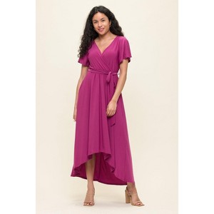 WEST K Women's Georgia Faux-Wrap Maxi Dress with High-Low Hem and Tie Waist - 1 of 4